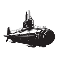 submarine silhouette vector illustration
