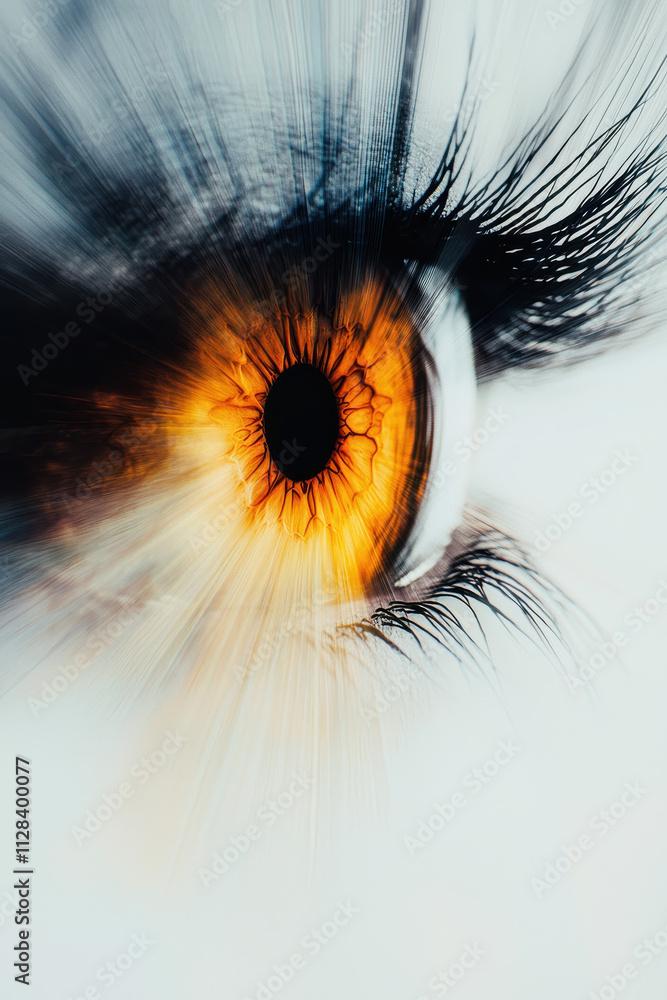 Poster captivating eye closeup capturing the intricate details and vivid colors of visual perception and in
