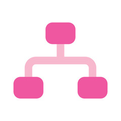 Simple Pink Hierarchy Diagram Showing Connections