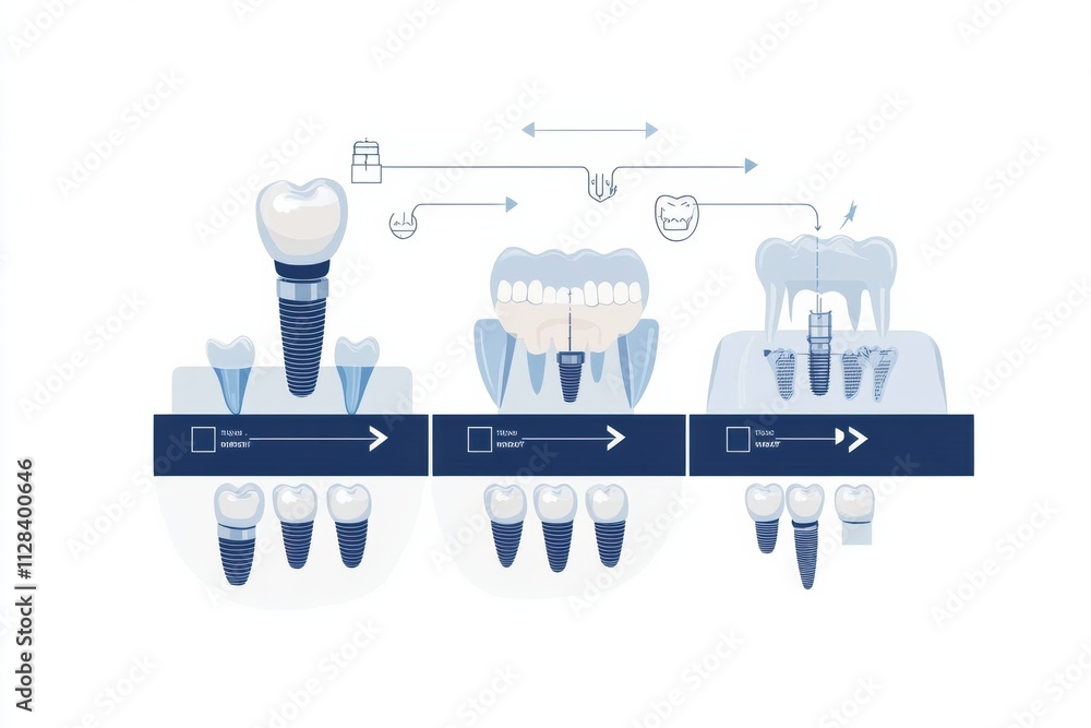 Poster this illustration presents a clear, step-by-step guide to the dental implant process, highlighting t
