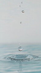 Water Drop Splashing into Water