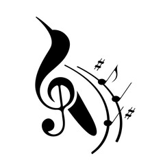 Bird in the shape of a treble clef