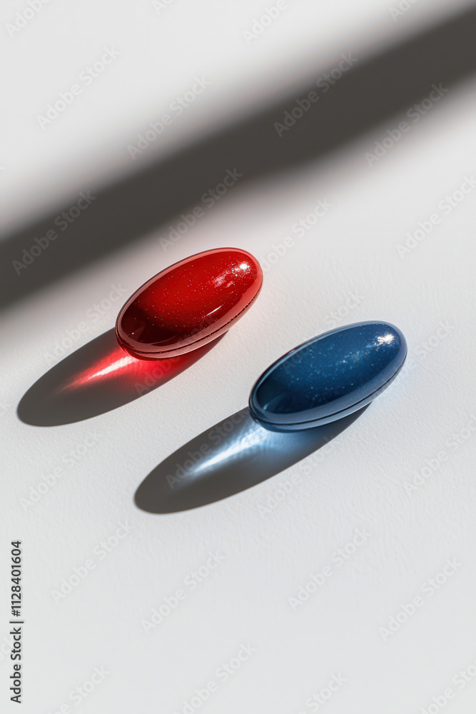 Poster exploring the duality of choice: a captivating visual representation of decision-making with red and