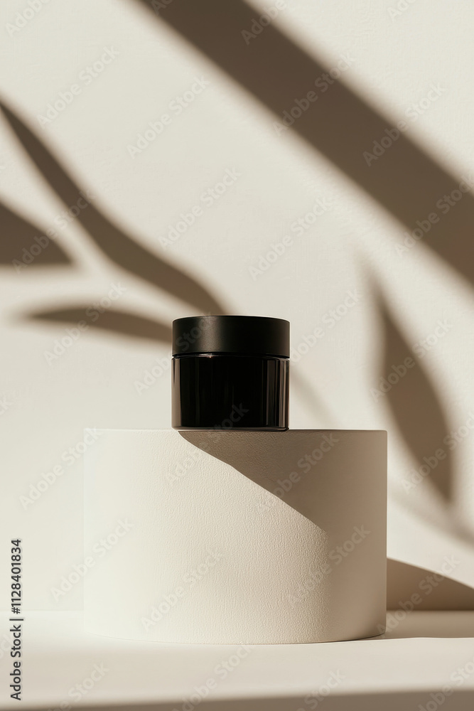 Poster elegant minimalist design with geometric shadow play captured in subtle neutral tones for a modern a