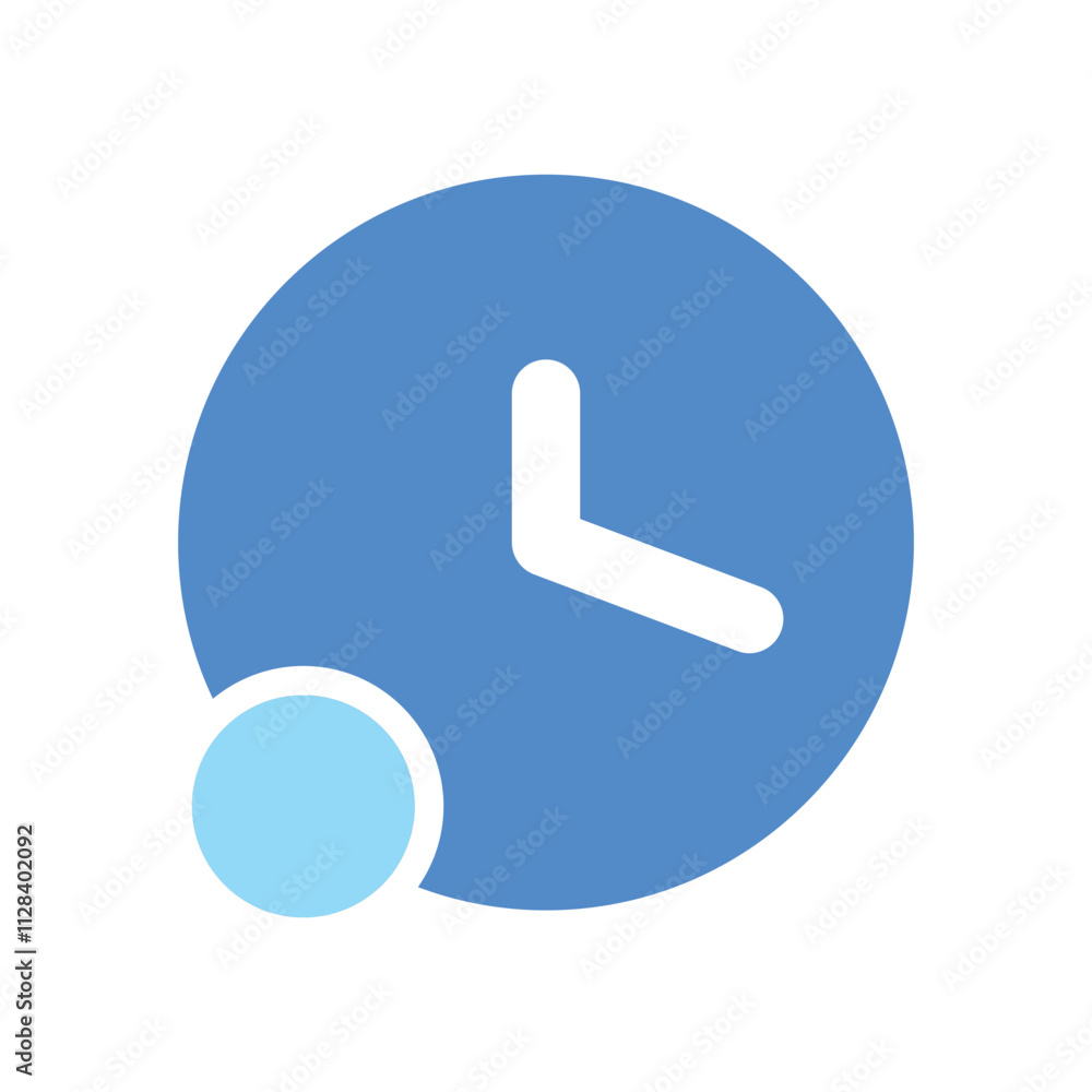 Poster a simple blue clock face design with a small circle
