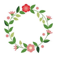 Watercolor Spring Blossom Floral Wreath Vector Art Illustration Design for Invitations, Crafts, and Seasonal Decor