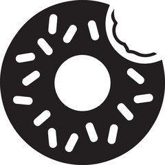 donut icon silhouette vector style with white background