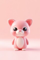 Fototapeta premium there is a pink cat toy with a big black eyes