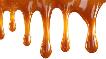 Sticky caramel drizzle with shiny gloss, dessert illustration
