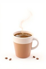 Obraz premium there is a cup of coffee with steam rising out of it