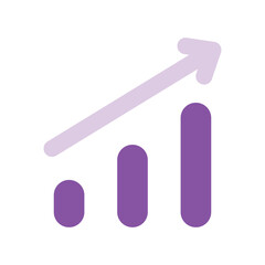 Purple Bar Graph Showing Positive Upward Trend