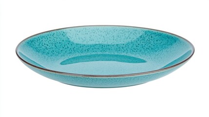 Elegant turquoise ceramic plate with subtle texture and smooth finish
