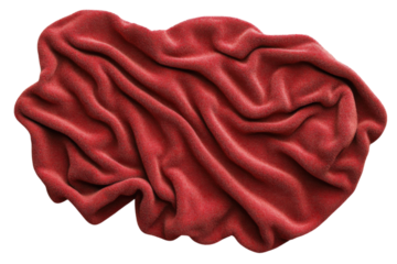 Cozy red blanket draped artistically on a light surface creating a warm ambiance in a relaxing setting