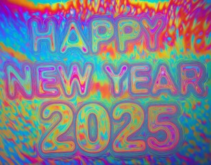 Vibrant and colorful greeting celebrating the upcoming new year 2025