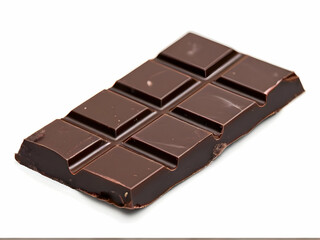 Tempting dark chocolate bar, isolated on white background