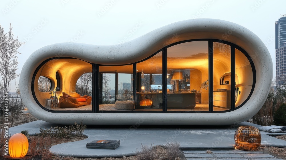 Aufkleber building using concrete that is printed building homes with new technologie