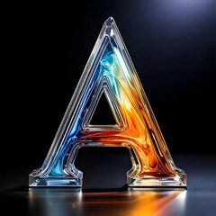Elegant Glass Letter A Sculpture