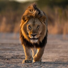 Obraz premium the lion is hunting 