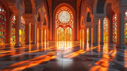 Vibrant Stained Glass Sanctuary: A Cathedral's Radiant Splendor