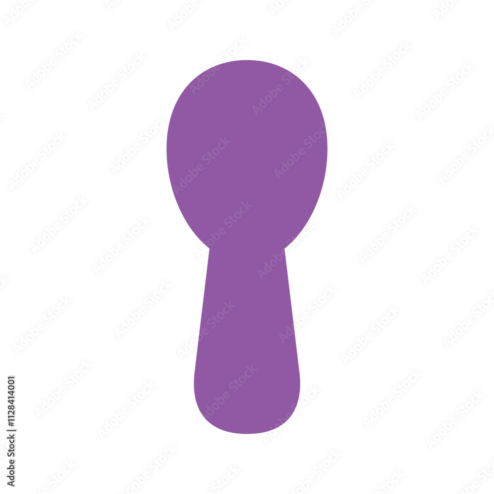 Poster pixelated purple blob resembling a keyhole shape