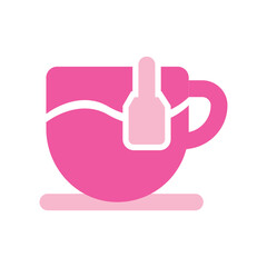 Pink Pig Wearing Headphones Sitting on a Saucer