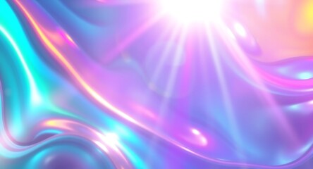 Holographic Dreamscape: Abstract iridescent swirls of light and color create a mesmerizing, otherworldly scene. Perfect for backgrounds, design elements, and artistic projects. 