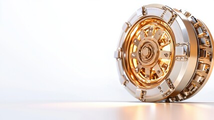 Futuristic Brass Mechanism Gears and Clockwork Intricate Industrial Design