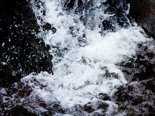 Water splash on black background