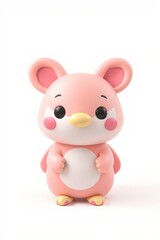 Naklejka premium there is a pink toy with a white heart on it