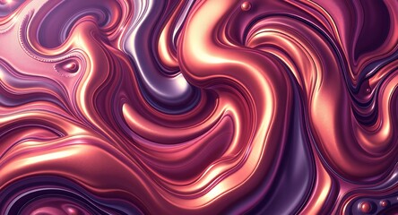 Obraz premium Abstract Liquid Swirls: A mesmerizing blend of vibrant purple and golden hues, this abstract liquid swirl artwork creates a captivating visual experience.