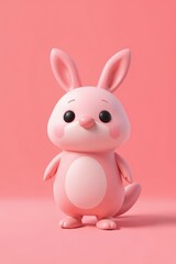 Obraz premium there is a pink bunny with a white spot on its chest