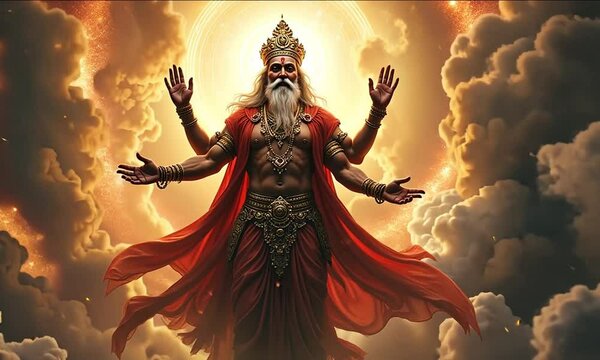 cinematic video of lord brahma vishnu