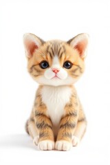 Obraz premium there is a small kitten sitting on a white surface