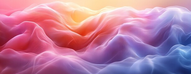 Obraz premium Soft Pastel Waves in Abstract Gradients