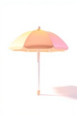 there is a colorful umbrella that is on a white surface