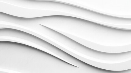 Abstract White Waves Background with Smooth Curves and Textured Surface