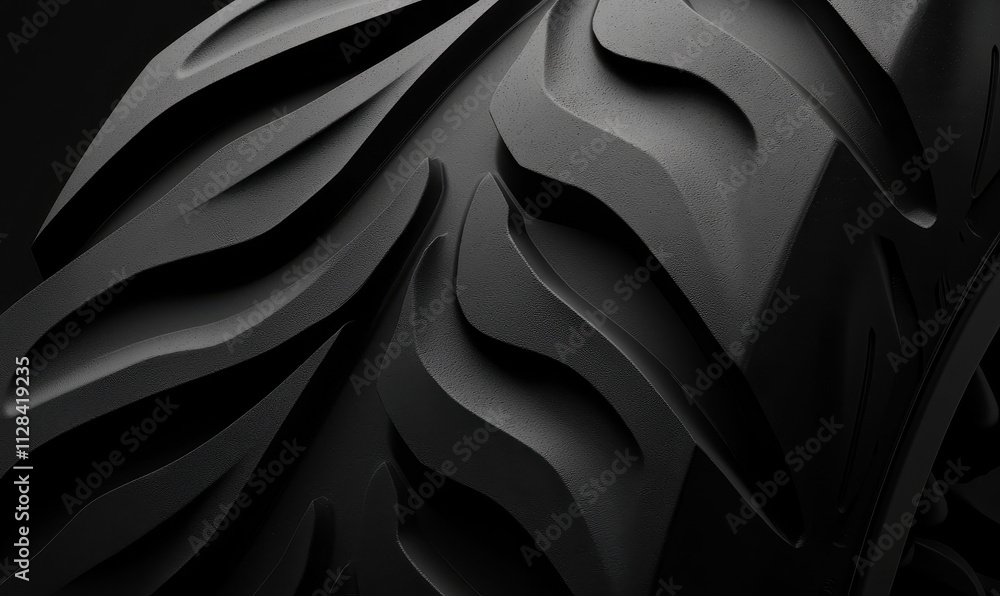 Poster intricately designed tire tread showcasing advanced technology and engineering precision for optimal