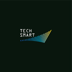 Tech smart innovative technology business name logo design editable victor brand identity image