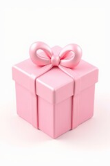 Obraz premium there is a pink gift box with a pink bow on it