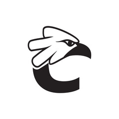 Letter E eagle face logo design editable victor brand identity image