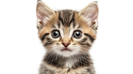 Fototapeta premium Adorable Kitten Close-Up: A Sweet Tabby's Gaze