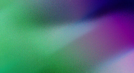 Purple green color gradient background blurred neon color flow, grainy texture effect
