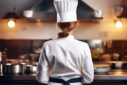 厨房にシェフの後ろ姿