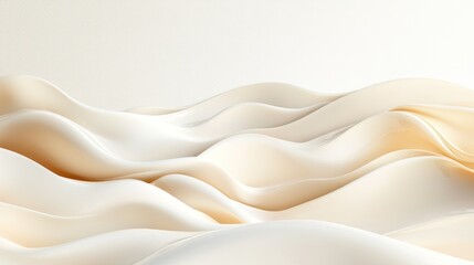 Obraz premium Creamy Waves: Abstract Beige and White Fluid Texture