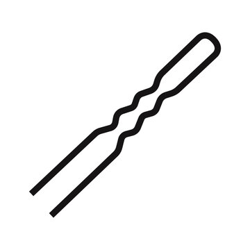 recommend clip art: Wavy hair pin. Hairdressing tool and hair styling accessory