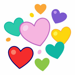 heart shaped  vector art isolated on white background. happy valentine's day heart love vector. heart shaped balloons. hand drawn love shape