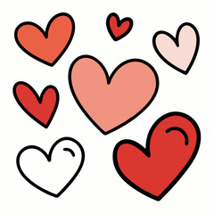 happy valentine's day heart shape vector art isolated on white background. love shape vector