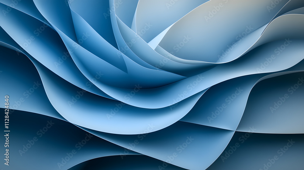 Poster dynamic blue wave pattern digital art abstract design artistic close-up fluidity in motion for visua