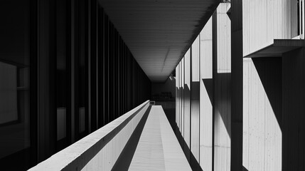 abstract modern architecture monotone in black and white