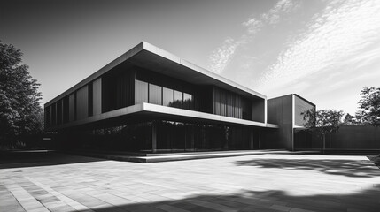 abstract modern architecture monotone in black and white